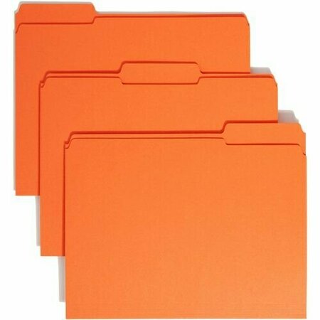 SAMSILL 8-1/2 x 11in, Letter Size, Orange, File Folders with Top Tab SMD12534